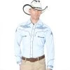 MENS El General Men's Sky Blue Charro Western Shirt
