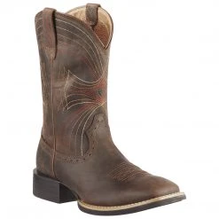 Ariat Men's Sport Wide Square Toe Distressed Brown