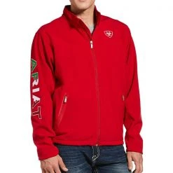Ariat Men's New Team Soft Shell Mexico Jacket Red MENS