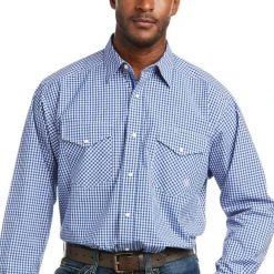 Ariat Men's Pro Bubba Blue Long Sleeve Shirt MENS