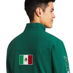 Ariat Men's New Team Soft Shell Mexico Jacket Green 2 Ariat Men's New Team Soft Shell Mexico Jacket Green