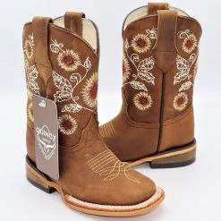 Quincy Boots Quincy Kids Sunflower Square Toe Cowgirl Boots