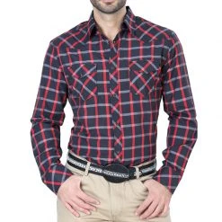El General El Señor De Los Cielos Men's Black/Red Western Long Sleeve Shirt