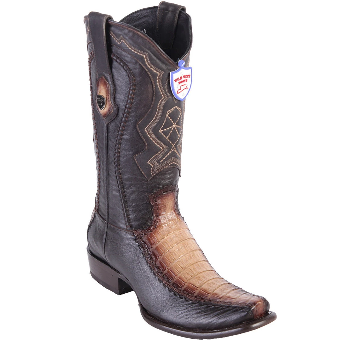 Wild West Boots Wild West Men's Caiman Belly Stitched Dubai Toe Western Boots Wild West Boots Wild West Men's Caiman Belly Stitched Dubai Toe Western Boots