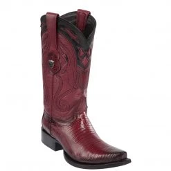MENS Wild West Boots Snip Toe Lizard Teju Faded