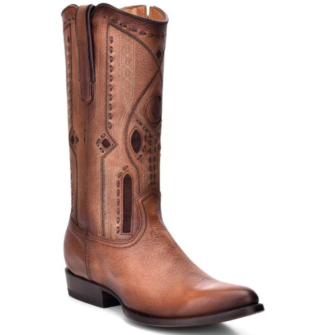 MENS Cuadra Men's Deer R-Toe Cowboy Boot - Almond MENS Cuadra Men's Deer R-Toe Cowboy Boot - Almond