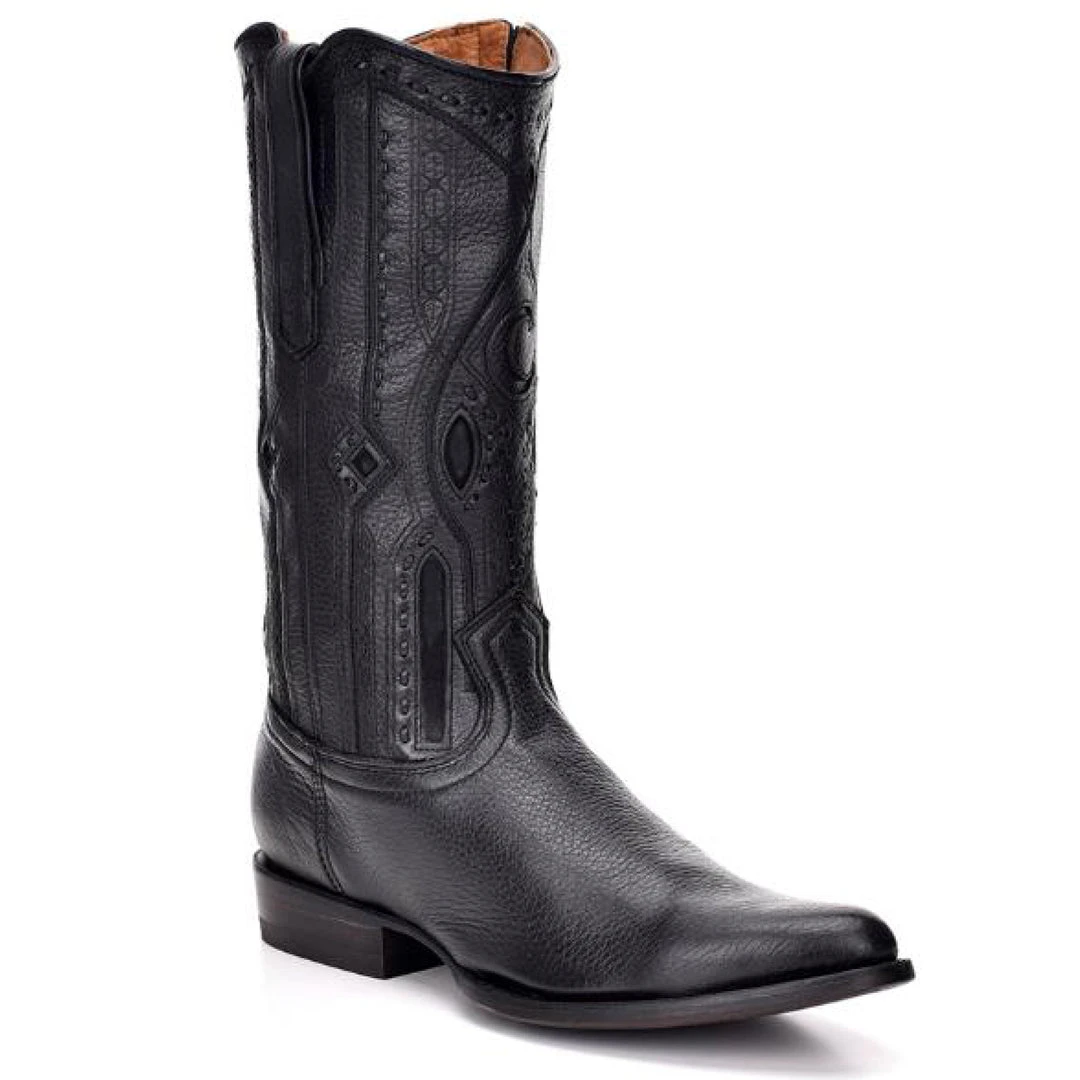 Cuadra Men's Deer R-Toe Cowboy Boot - Black MENS Cuadra Men's Deer R-Toe Cowboy Boot - Black MENS