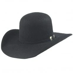 Cowboy Hats Cuernos Chuecos 30x Open Crown Black Grizzly Fur Felt Cowboy Hat