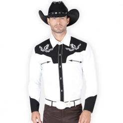 MENS El General Men's White Charro Western Shirt
