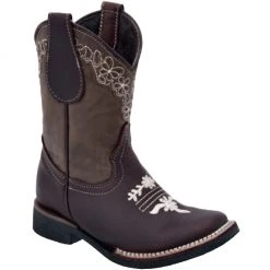 White Diamonds Kids Rodeo Square Toe Boots