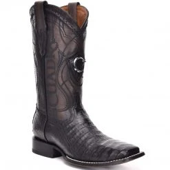 MENS Cuadra Men's Square Toe Caiman Black Cowboy Boots