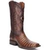 Cuadra Men's Square Toe Caiman Belly Porto Maple Cowboy Boots MENS