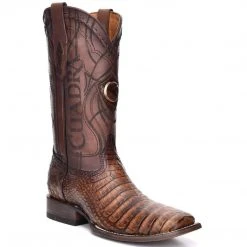 Cuadra Men's Square Toe Caiman Belly Porto Maple Cowboy Boots MENS