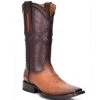 Cuadra Men's Ostrich Belly Wide Square Toe Cowboy Boots - Flame Honey MENS