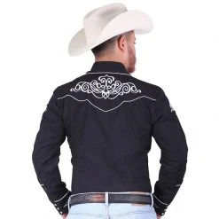 El General Men's Black Charro Shirt MENS