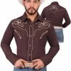 El General Men's Brown Charro Shirt