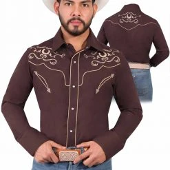 El General Men's Brown Charro Shirt