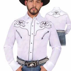 El General Men's White Charro Shirt