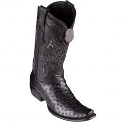 Los Altos Boots Los Altos Men's Ostrich Black Cowboy Boots - H79 Dubai Toe MENS