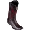 Los Altos Boots MENS Los Altos Men's Ostrich Black Cherry Cowboy Boots - H79 Dubai Toe