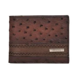 Cuadra Men's Ostrich Wallet - Flame Brown