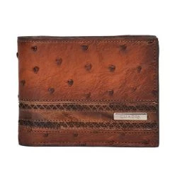 MENS Cuadra Men's Ostrich Wallet - Flame Honey