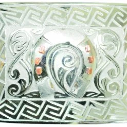 Hand-Made Hebilla Charra De Acero Inoxidable Grabado MENS