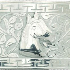 Hand-Made Hebilla Charra De Acero Inoxidable Grabado MENS