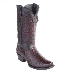 Los Altos Boots Los Altos Men's Black Cherry Caiman Belly Cowboy Boots 7-Toe
