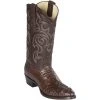 Los Altos Boots Los Altos Mens Brown Caiman Hornback R-Toe Cowboy Boots