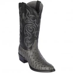 Los Altos Boots Los Altos Men's Gray Full Quill Ostrich Round Toe Cowboy Boots MENS