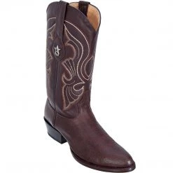 Los Altos Boots Los Altos Men's Bull Shoulder Brown R-Toe Cowboy Boots MENS