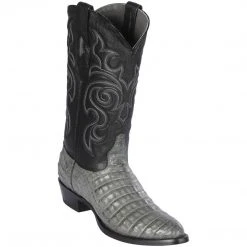 Los Altos Boots Los Altos Men's Gray Caiman Belly Cowboy Boots Round Toe MENS
