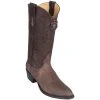 Los Altos Boots Los Altos Lizard Teju R-Toe Greasy Finish Brown Cowboy Boots MENS