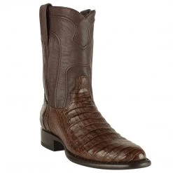 Los Altos Boots Los Altos Mens Brown Caiman Belly Roper Boots