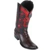 Los Altos Boots Los Altos Men's Ostrich Leg Black Cherry European Toe Cowboy Boots
