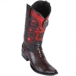 Los Altos Boots Los Altos Men's Ostrich Leg Black Cherry European Toe Cowboy Boots