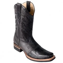 Los Altos Boots Los Altos Men's Ostrich Leg Saddle Vamp Square Toe Boots MENS