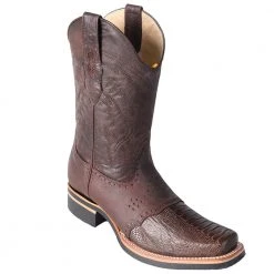 Los Altos Boots Los Altos Men's Ostrich Leg Saddle Vamp Square Toe Boots MENS