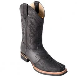 Los Altos Boots Los Altos Men's Ostrich Leg Saddle Vamp Square Toe Boots MENS