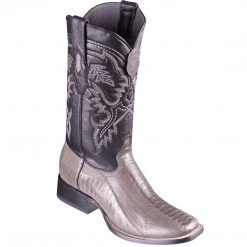 Los Altos Boots Los Altos Ostrich Leg Gray Square Toe Boots
