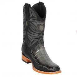 Los Altos Boots MENS Los Altos Caiman Belly & Deer Wide Square Toe