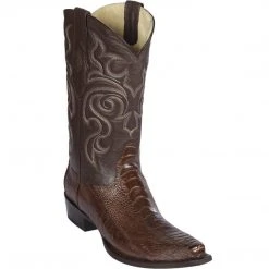 Los Altos Boots Los Altos Mens Snip Toe Ostrich Leg Cowboy Boots - Brown