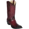 Los Altos Boots Los Altos Mens Ostrich Leg Snip Toe Cowboy Boots - Faded Burgundy