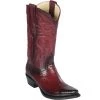 Los Altos Boots Los Altos Teju Lizard Snip Toe Cowboy Boots - Faded Burgundy