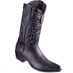 Los Altos Boots MENS Los Altos Men's Bull Shoulder Black Snip Toe Cowboy Boots