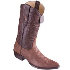 Los Altos Boots Los Altos Men's Bull Shoulder Brown Snip Toe Cowboy Boots