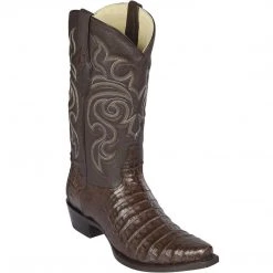 Los Altos Boots MENS Los Altos Men's Brown Caiman Belly Snip Toe Western Boots