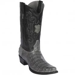 Los Altos Boots Los Altos Men's Gray Caiman Belly Snip Toe Cowboy Boots