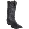 Los Altos Boots Los Altos Mens Ostrich Leg Snip Toe Cowboy Boots - Greasy Black